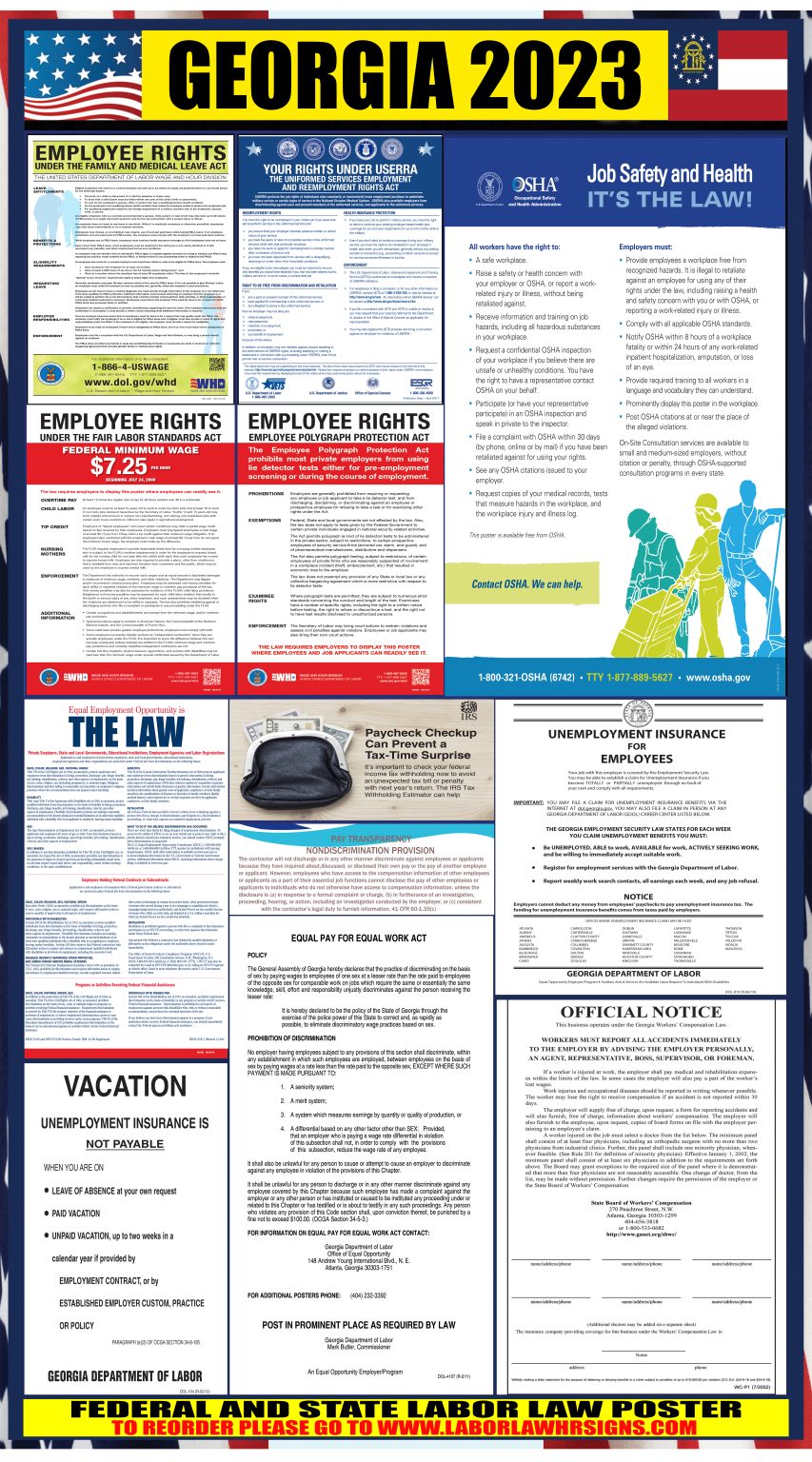 2023 Labor Law Posters ⭐ State, Federal, OSHA LABORLAWHRSIGNS