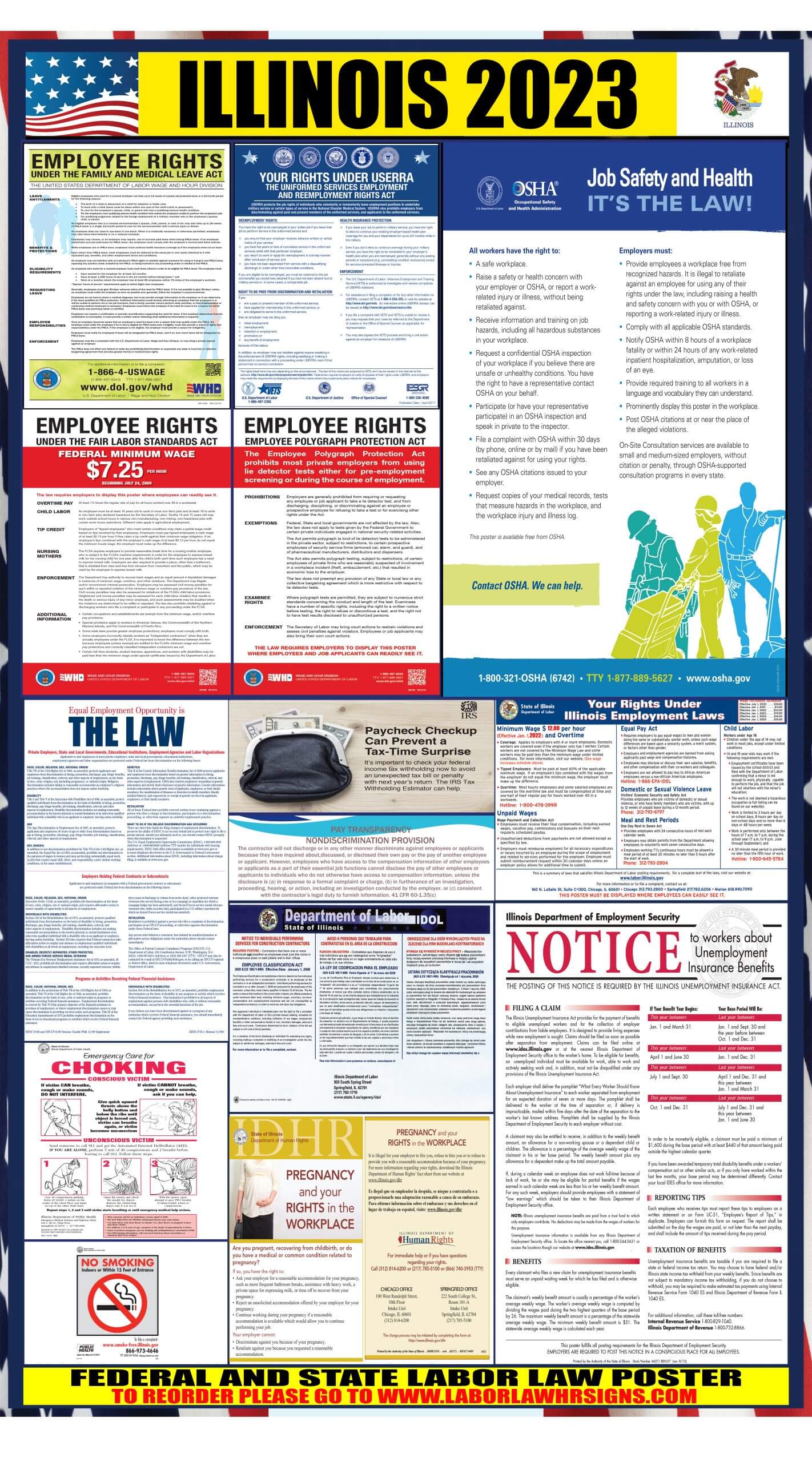 2023 Illinois Labor Law Posters ⭐ State, Federal, OSHA LABORLAWHRSIGNS