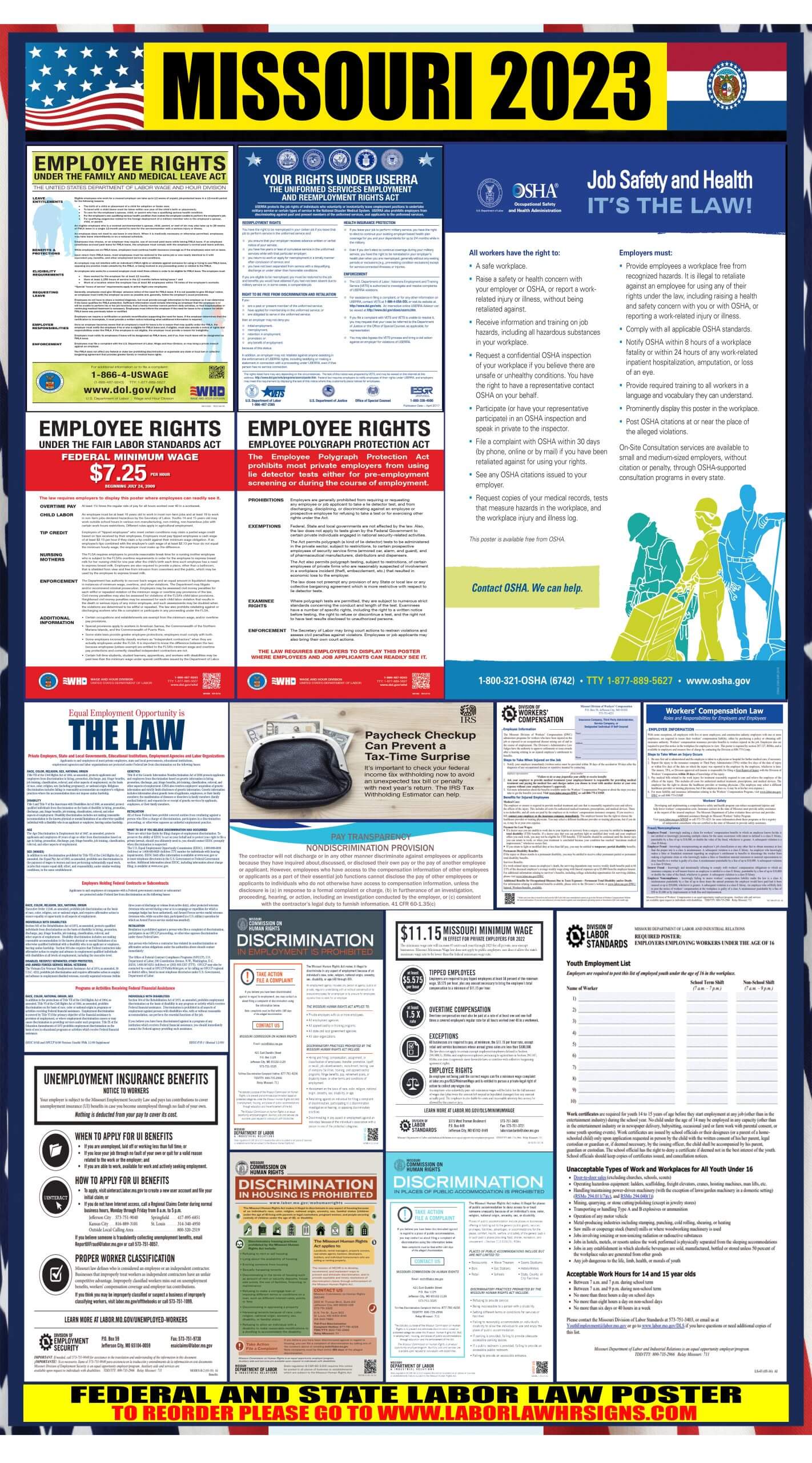 2023 Missouri Labor Law Posters ⭐ State, Federal, OSHA LABORLAWHRSIGNS