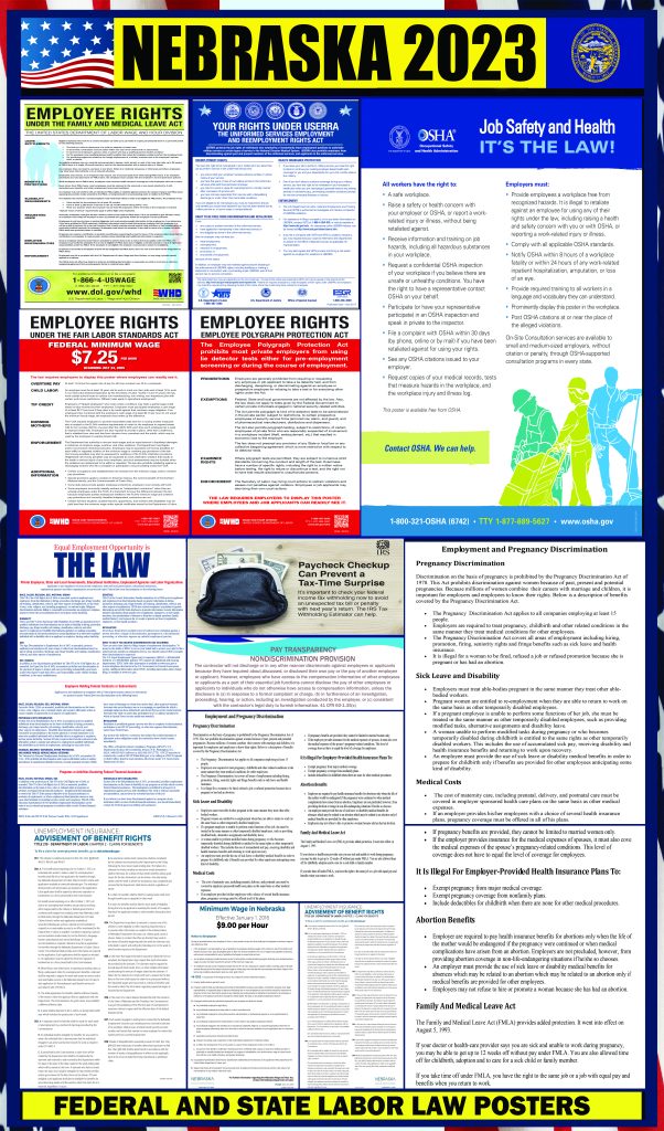 2023 Nebraska Labor Law Posters ⭐ State, Federal, OSHA LABORLAWHRSIGNS