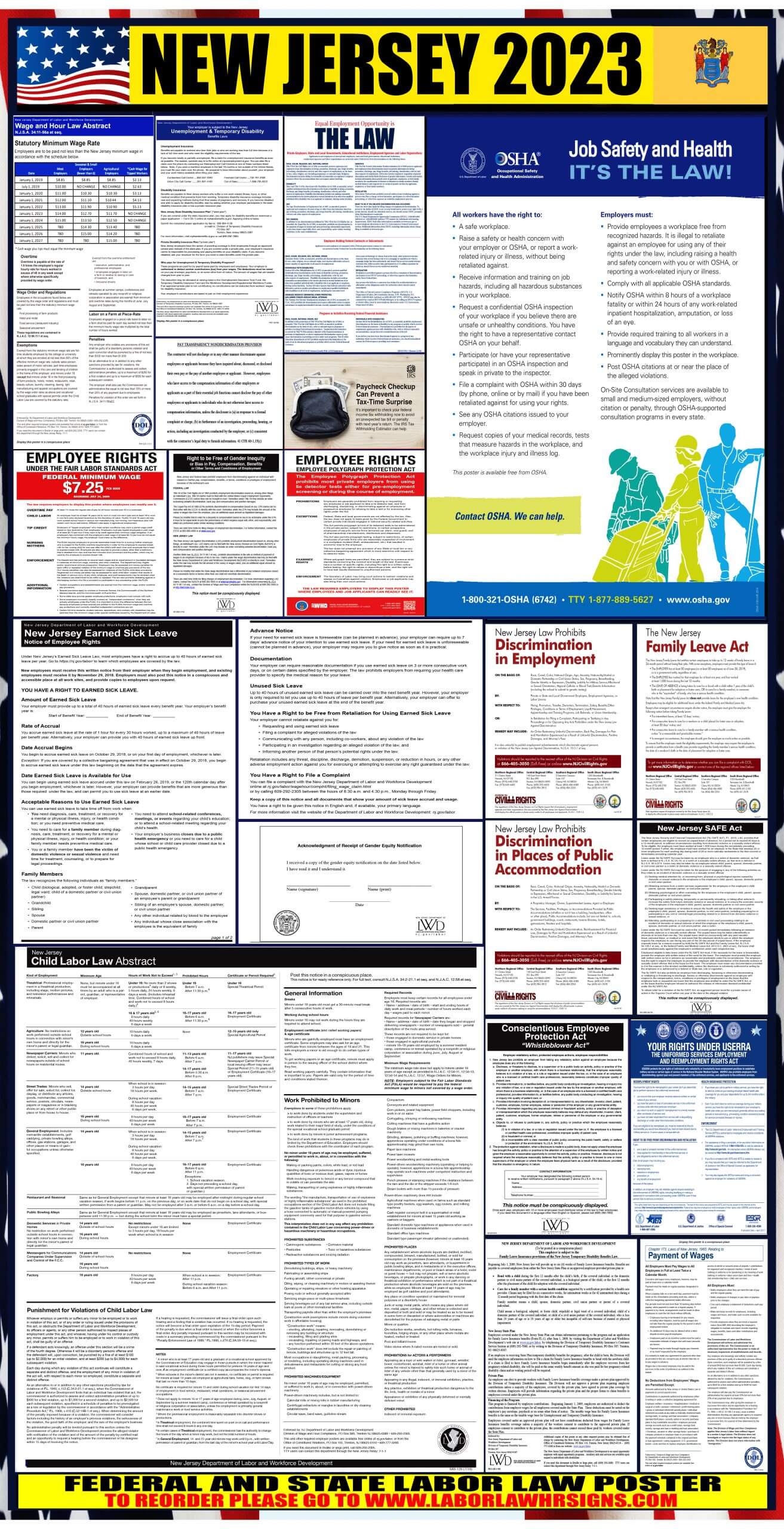 2023 New Jersey Labor Law Posters ⭐ State, Federal, OSHA