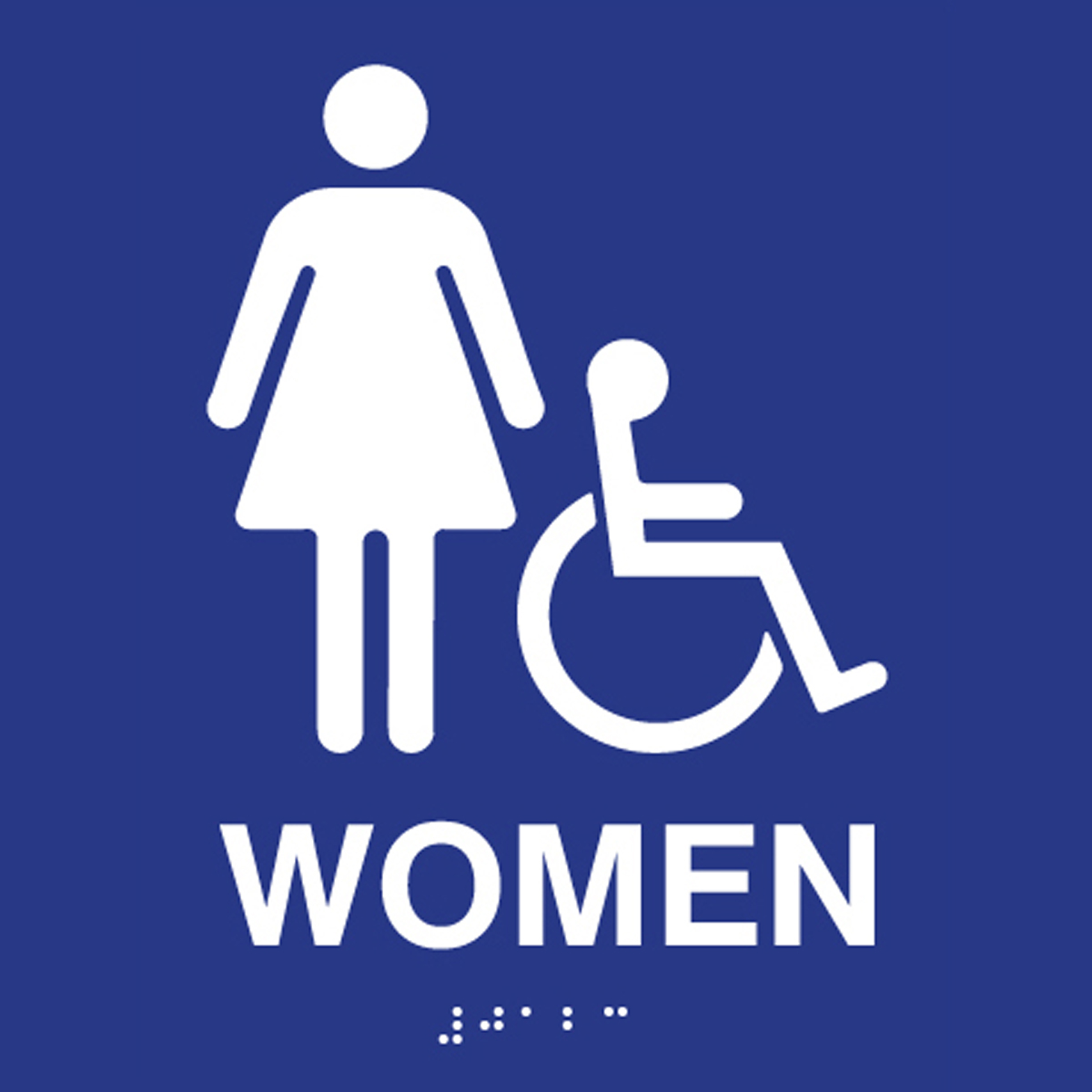 ADA Compliant Accessible Womens Restroom Wall Sign with Wheelchair ...