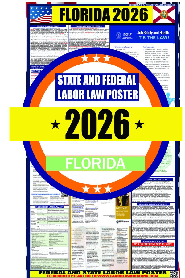 2026 Florida State and Federal Labor Law Poster - FL