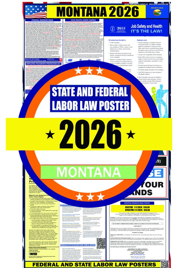 2026 Montana State and Federal Labor Law Poster - MT